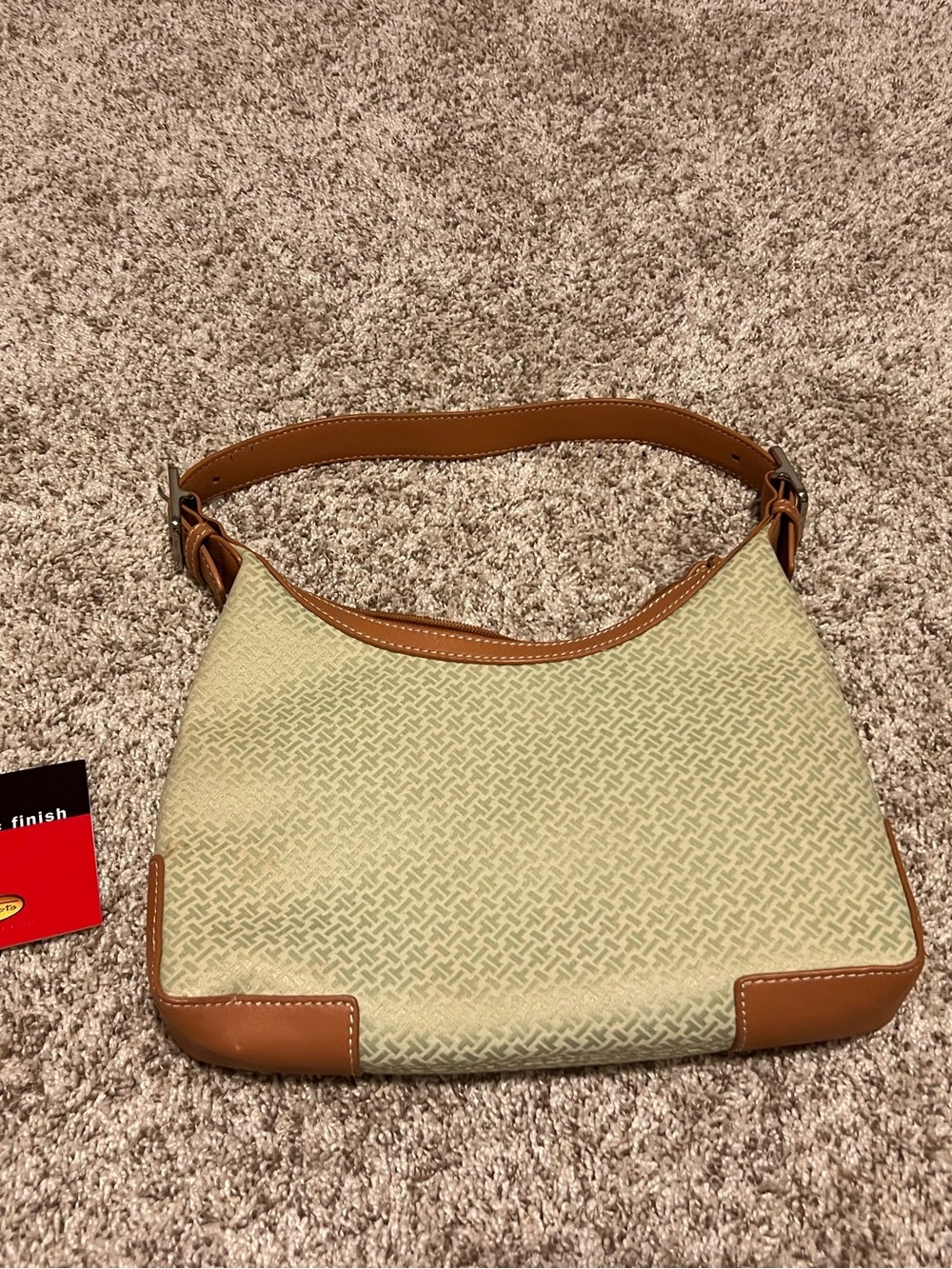 Classic light green& Tan Shoulder Bag